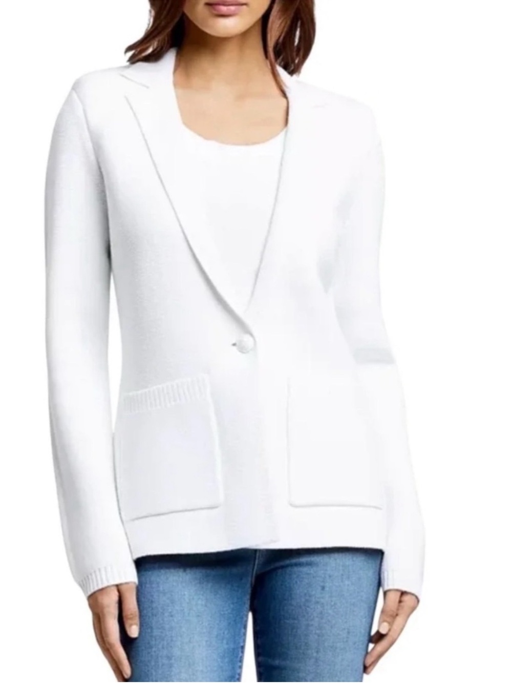 L’Agence knit off White Women's Blazer Cardigan Sweater. Size XS